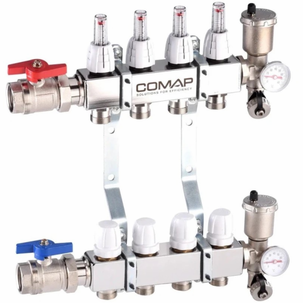 Comap Nerezový rozdělovač s termostatickým ventilem, průt...