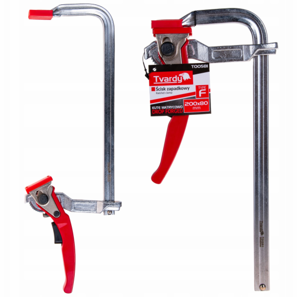 Tvardy Kovaná ráčna svěrka typ F 200x80mm (20)