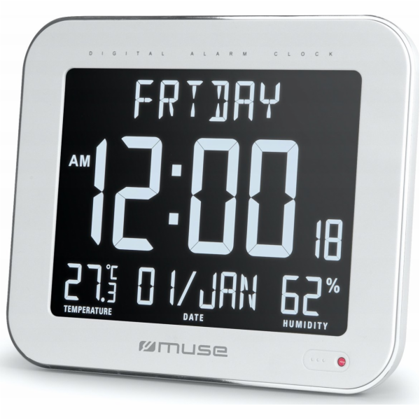 Muse | Nástěnné hodiny s funkcí budíku | M-090 WMC | Bílá