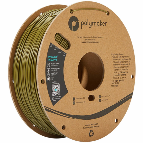 Poly Filament aker PolyLite PLA Pro 1,75 mm 1 kg - armádn...