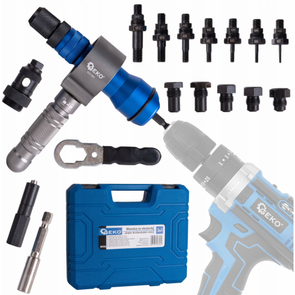 Geko Nýtovací kleště 3 v 1 pro šroubovák – adaptér pro ný...