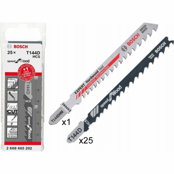 Bosch Professional 25x T 144 D + 1x Expert Hardwood Fast ...
