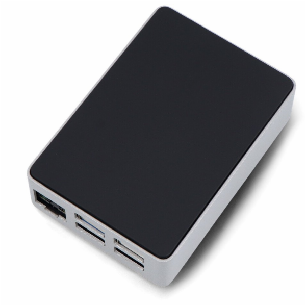 OEM Pouzdro pro Raspberry Pi 5 - hliníkové - stříbrné a č...