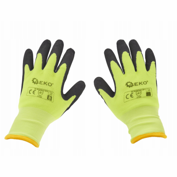 Geko Fluorescenční zimní zateplené pracovní rukavice veli...