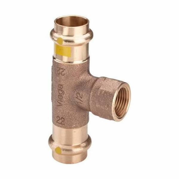 Viega T-kus SC 22 x 3/4 x 22 bronz / (plyn) lesklý Trubko...
