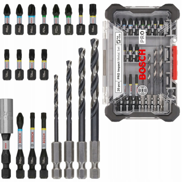 Bosch Sada vrtáků a bity PRO Metal