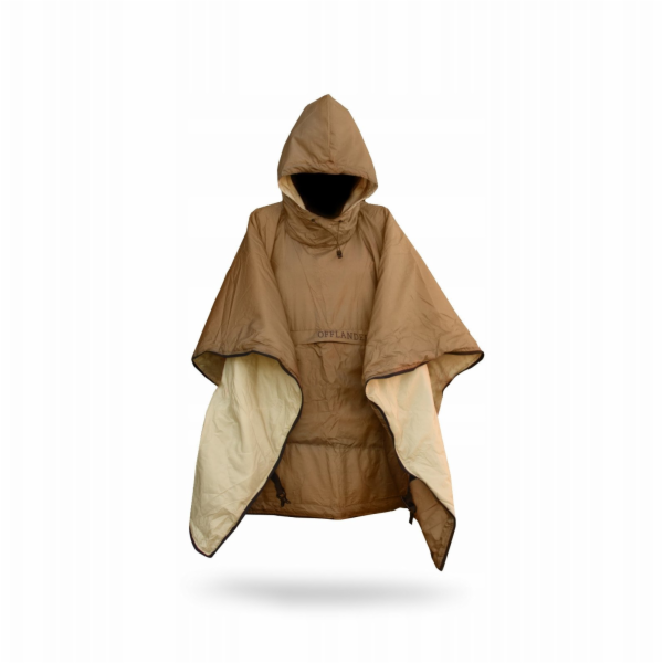 Offlander TENKÉ KEMPOVACÍ PONCHO S VYHŘÍVAČEM HNĚDÉ