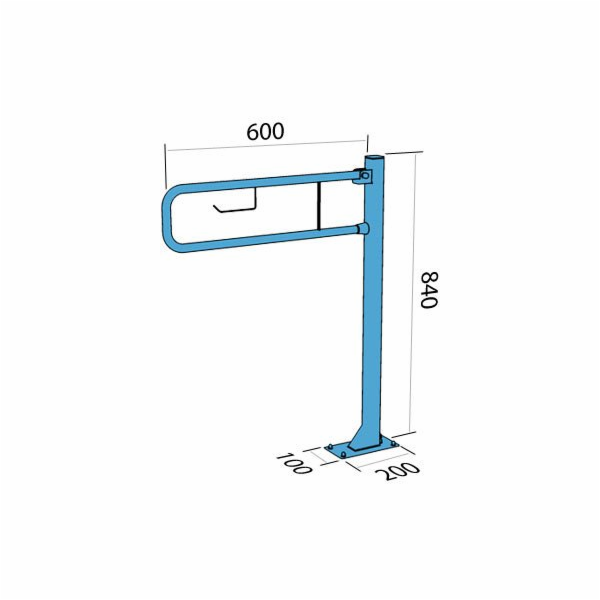 Lehnen Výklopné podlahové madlo s bílým papírem 25x1,5 mm...
