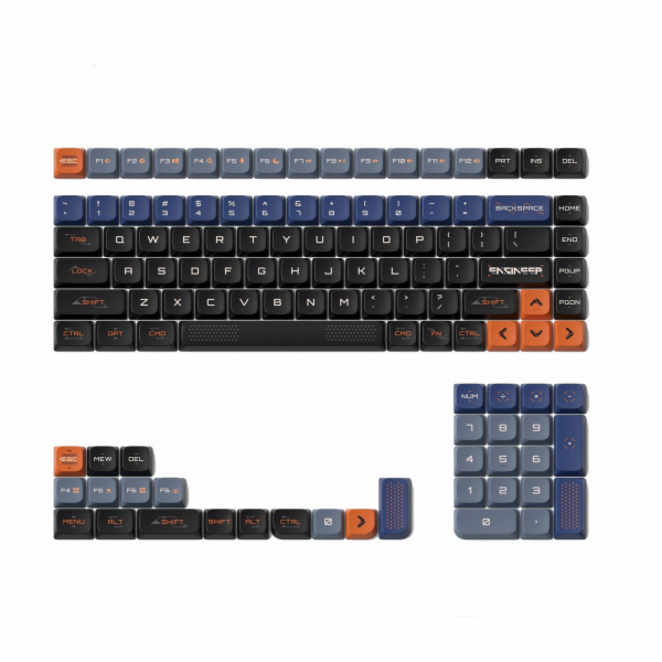 Nuphy - Space Engineer NSA Dye-sub PBT klávesy - Tmavé kl...