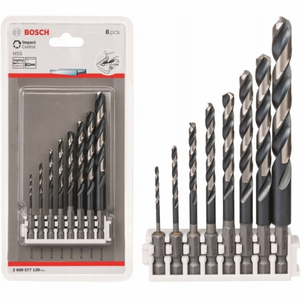 Bosch Sada vrtáků HSS Impact Control, 8dílná