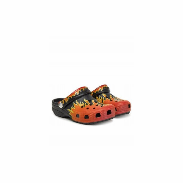Crocs Dětské dřeváky Classic Flames 210993-0C4 Černé 29/30