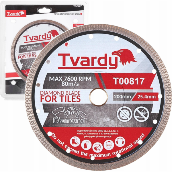 Tvardy Diamantový kotouč na kameninu 200x10x25,4/22,23 mm...