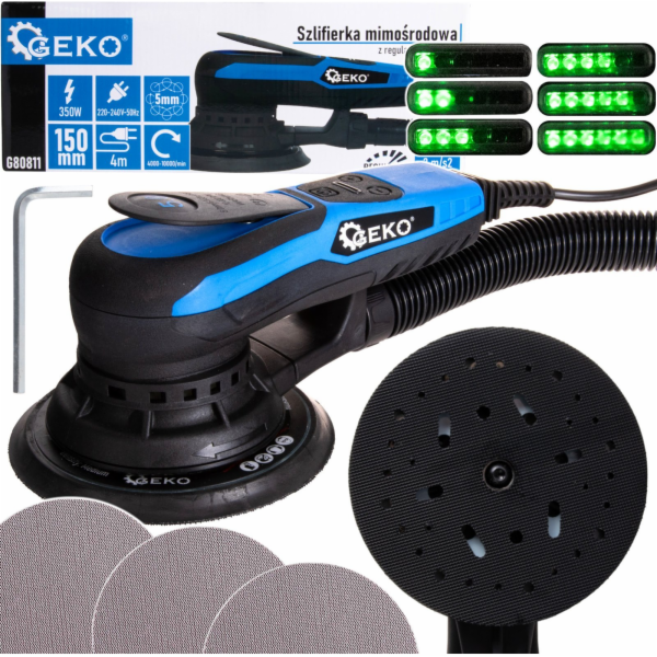 Geko Bezkartáčová excentrická bruska 150 mm 350 W s regul...