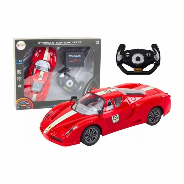 LeanToys Sportovní auto na dálkové ovládání 1:16 R/C červené
