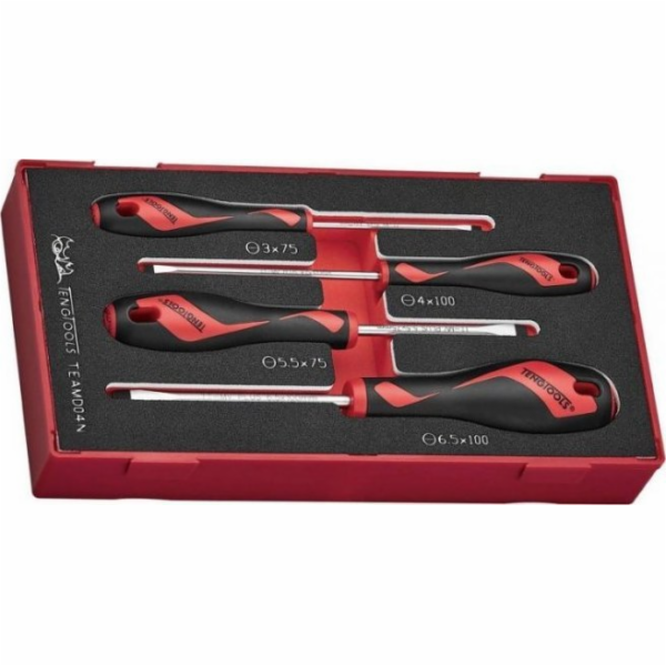 Teng Tools Sada plochých šroubováků TEAMD04N, 4 díly (1 s...