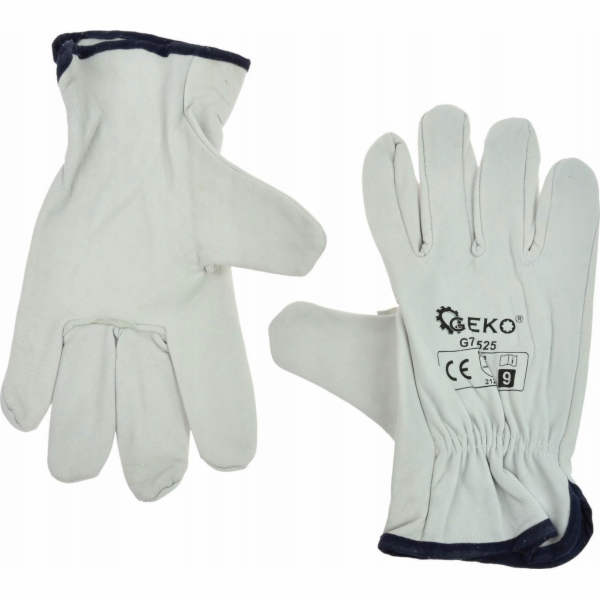 Geko Montážní pracovní rukavice Leather z kozí kůže velik...