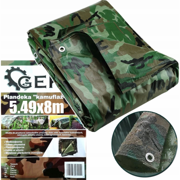 Geko Tarpaulin Camouflage Plachta 5,49x8m 100gsm