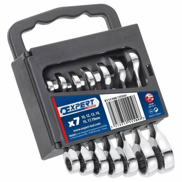 Facom Sada krátkých očkoplochých klíčů s ráčnou 7 dílů (1...