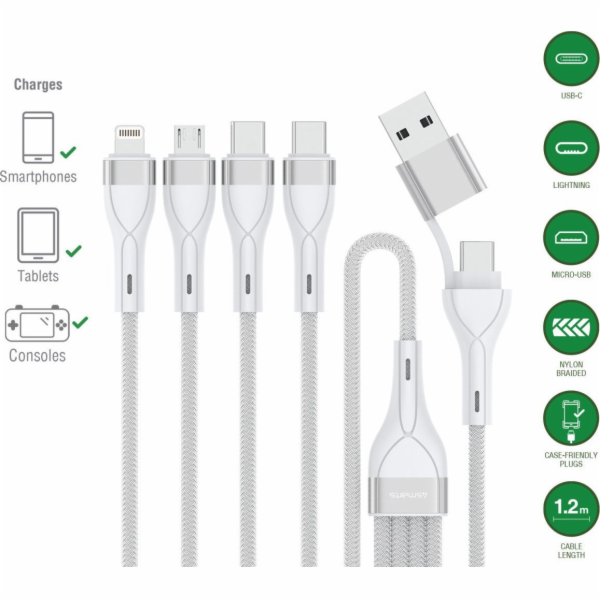 Adidas 4smarts USB kabel USB-A + USB-C - 2x USB-C + Light...