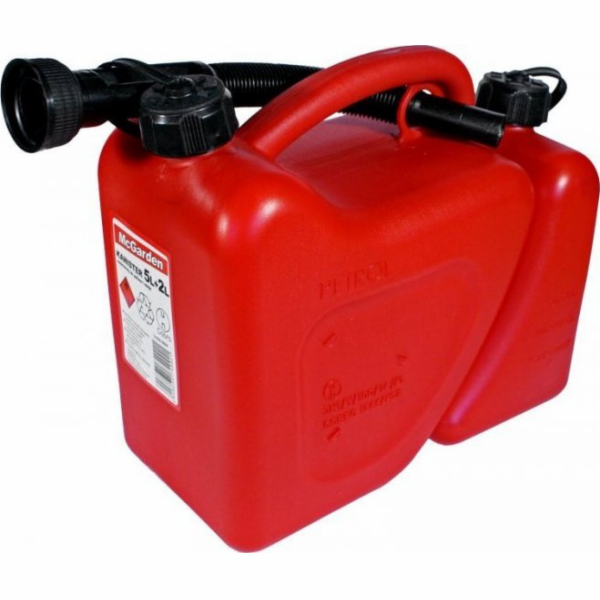 McGarden PLASTOVÝ KANYSTŘ NA BENZÍN A ŘETĚZOVÝ OLEJ 5L + 2L