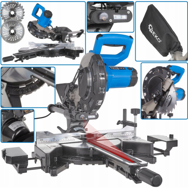 Geko Pokosová pila 1700W s posuvem 210 mm (1)