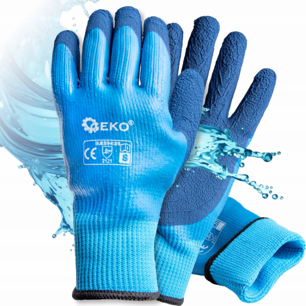 Geko Pracovní rukavice nepromokavé, zateplené, velikost 8...