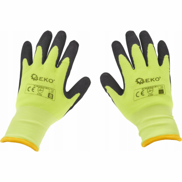 Geko Zimní zateplené pracovní rukavice Fluorescent veliko...
