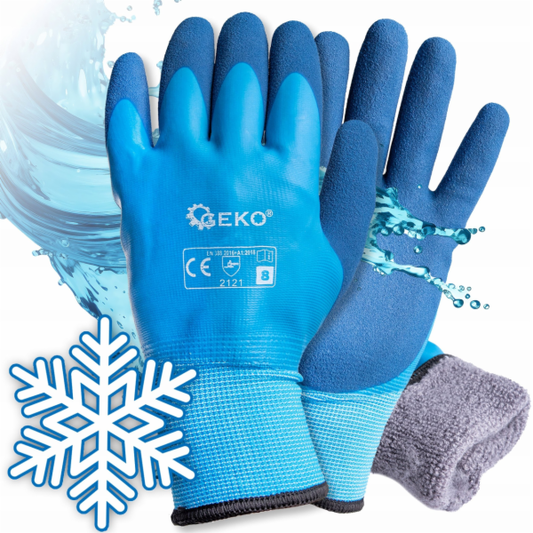 Geko Zimní pracovní rukavice nepromokavé a zateplené vel....