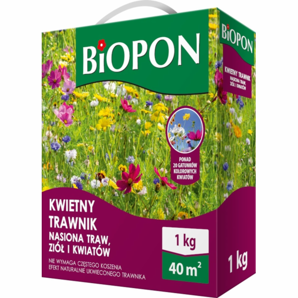 Biopon KVĚTINOVÝ TRÁVNÍK - SMĚS TRAVNÍCH SEMEN, BYLIN A K...
