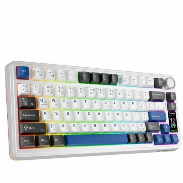 Rampage Bezdrátová mechanická klávesnice Quell Pro s disp...