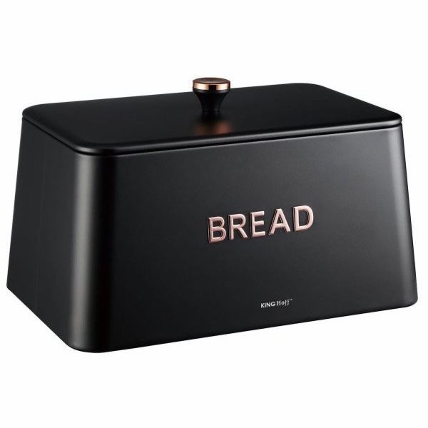 KingHoff ELEGANTNÍ OCELOVÁ KRABIČKA NA CHLÉB KH-1949 ČERNÁ