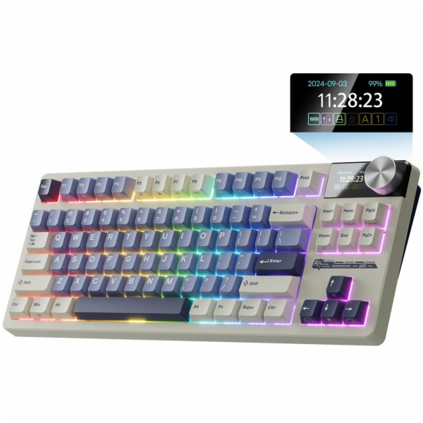 Royal Kludge Herní klávesnice RK S85 Horizon Blue s béžov...