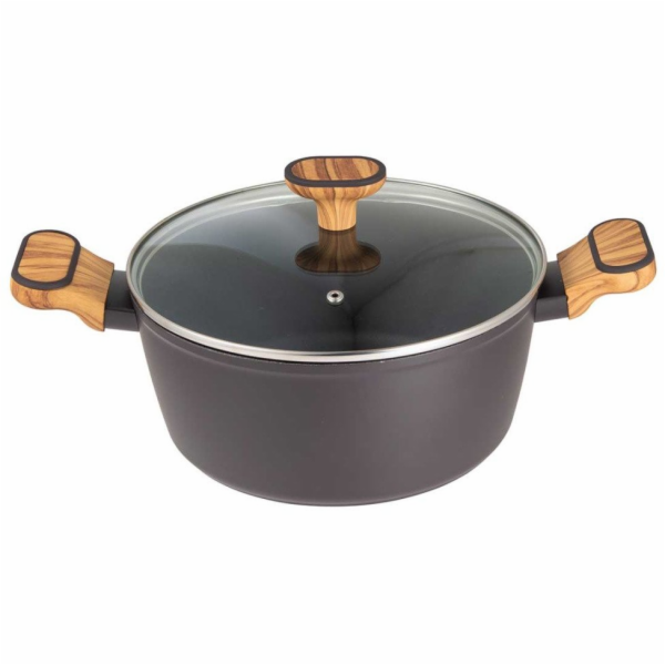 Bergner VÍCESTNÝ HRNEC 24CM S VÍČKEM BG-56037 DŘEVĚNÉ UHLÍ