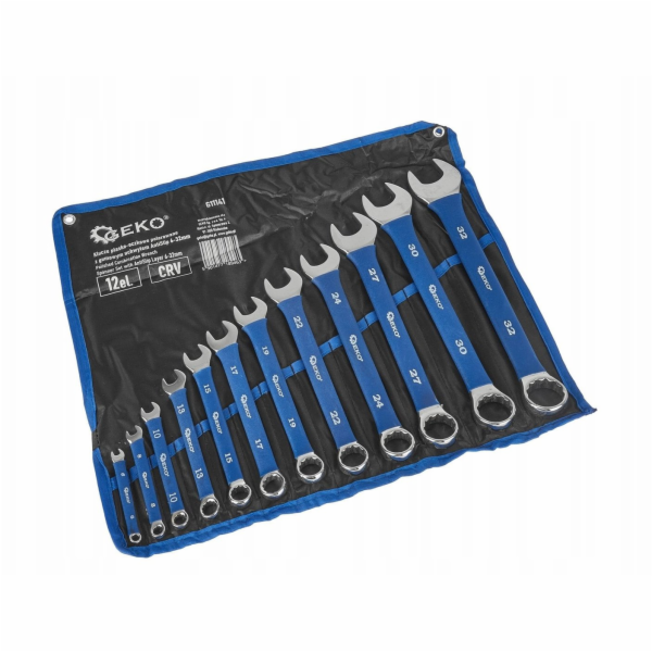 Geko Leštěné očkoploché klíče s protiskluzovou gumovou ru...