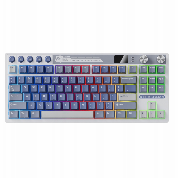 Royal Kludge Herní klávesnice RK M87 Ocean Blue s krémový...