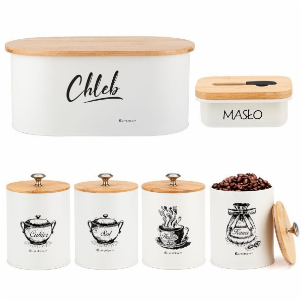 Elitehoff Chlébník se sadou nádob a miskou na máslo E-6080