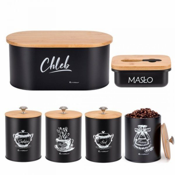 Elitehoff Chlébník se sadou nádob a miskou na máslo E-6079