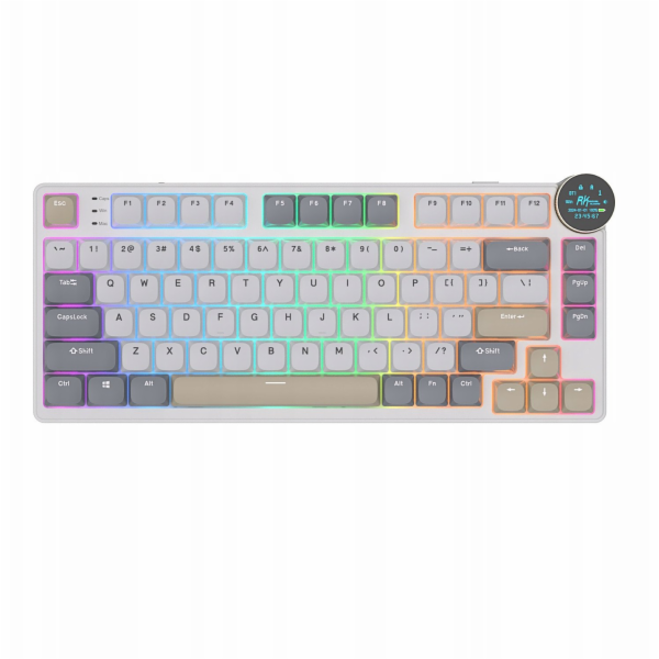 Royal Kludge Herní klávesnice RK N80 Pearly Dawn s hnědým...