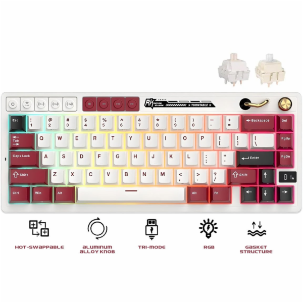 Royal Kludge Herní klávesnice RK M65 Famicom, krémová, s ...