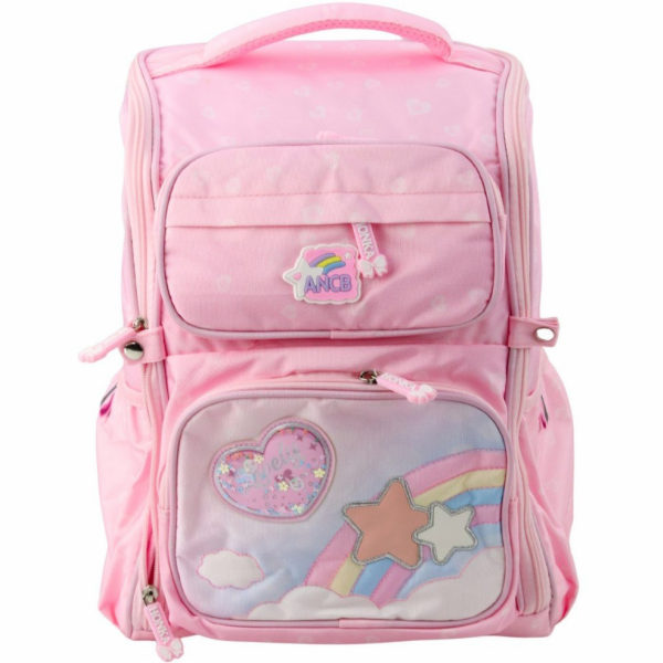 Lean Školní batoh Unicorn s hrudním popruhem růžový 20l