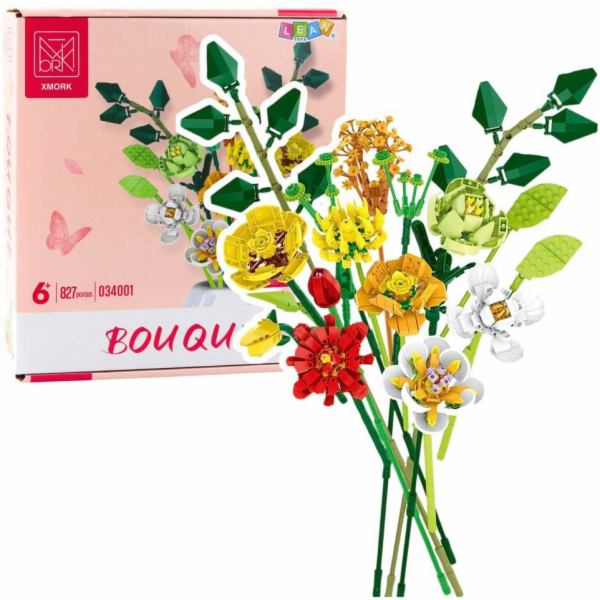 LeanToys Stavební kostky Dekorativní kytice barevných kvě...