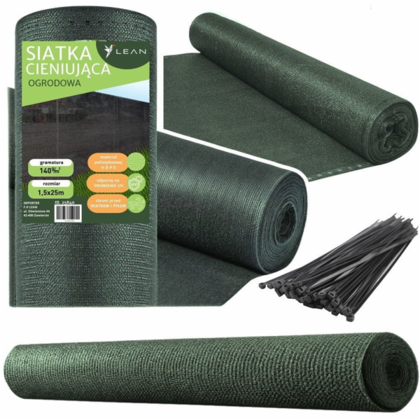 Lean Stínící síť na plot, maskovací, zelená, 1,5 m, 25 m,...