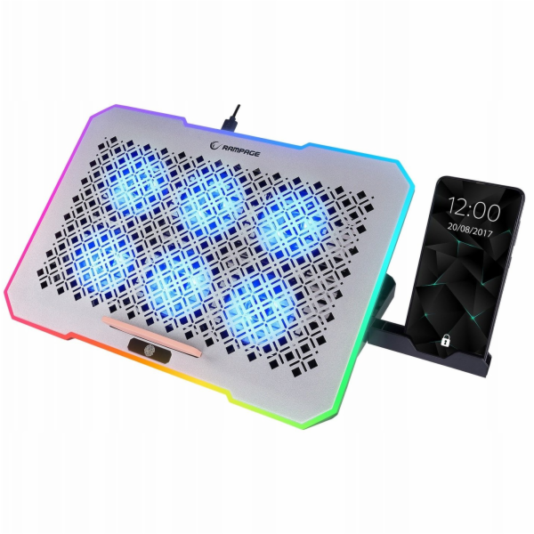 Rampage Chladicí podložka RGB pro notebooky 9-17", 6 vent...
