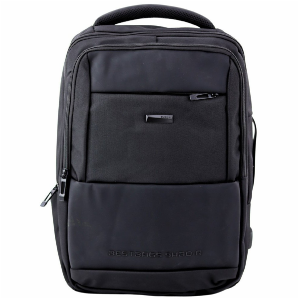 Lean Městský batoh s USB a hrudním popruhem, černý, 26 l