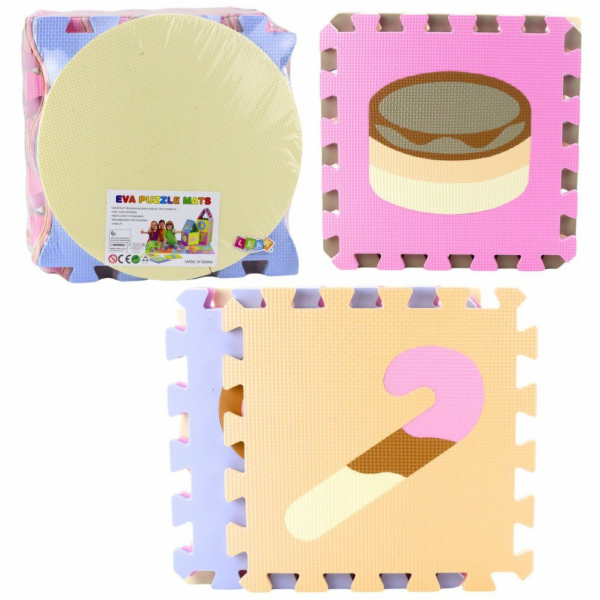 LeanToys Měkká podložka na puzzle z EVA pěny, pastelová z...