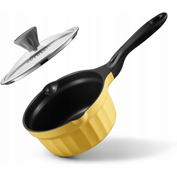 Mellow Yellow BUYDEEM Smaltovaný hrnec se skleněnou pokli...