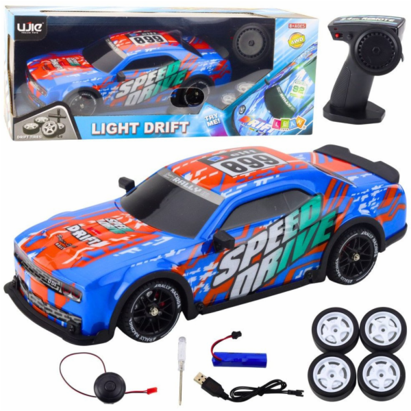 LeanToys RC sportovní auto s osvětlenou karoserií pro dri...