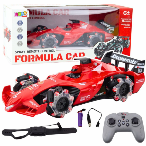 LeanToys RC sportovní auto s kouřovým efektem 2.4G červen...