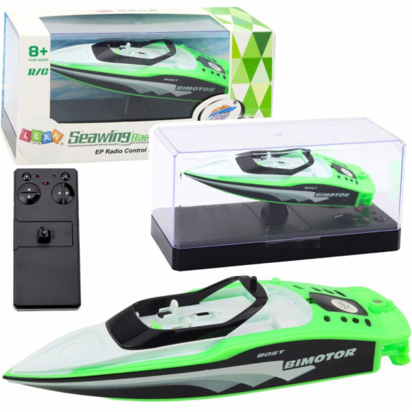 LeanToys RC dálkově ovládaný motorový člun bílý a zelený ...