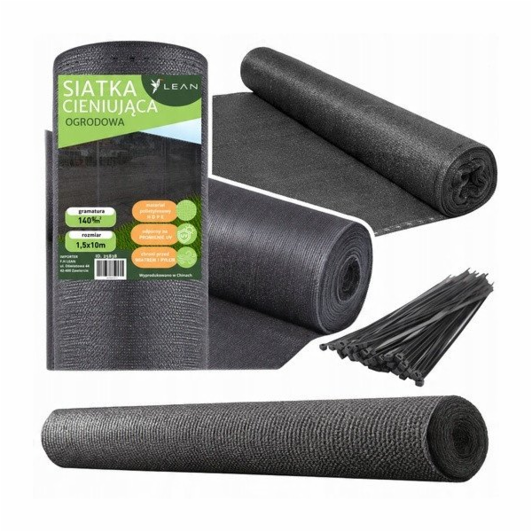 Lean Stínící síť na plot, maskovací plot, šedá 1,5 m 10 m...